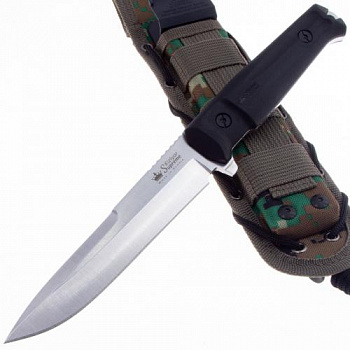 Нож ALPHA AUS-8 SW BKH Camo (StoneWash, Black Kraton Handle, Camo MOLLE Sheath)