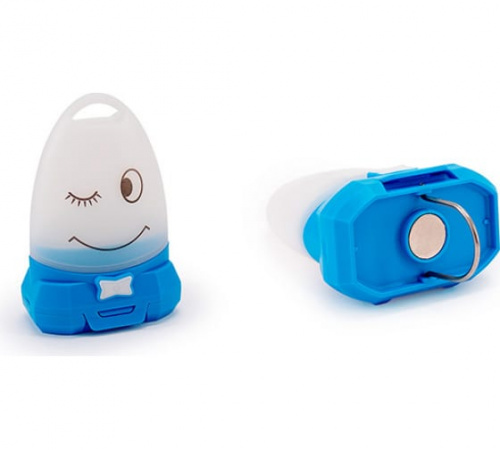 Фонарь ЯРКИЙ ЛУЧ LT-5 "Хитрюля" голубой мини-кемпинг, белый LED 3 реж. +RGB, крю