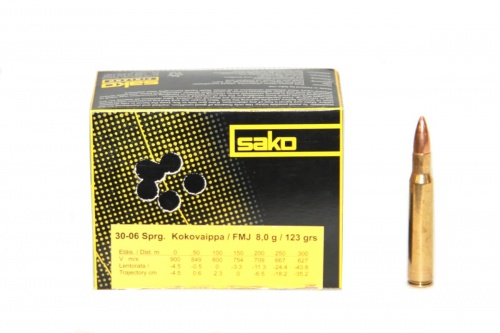 Патрон к.30-06 8,0р FMJ Range 50 Sako 1шт