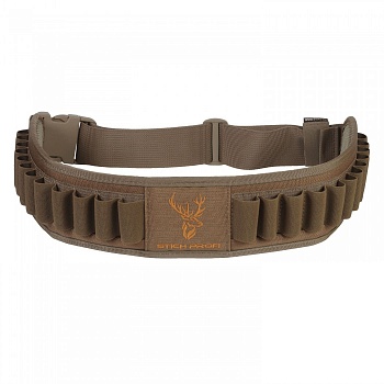 Патронташ открытый на 24 патрона 12-16 кбр. (вышивка "Олень") / Койот /