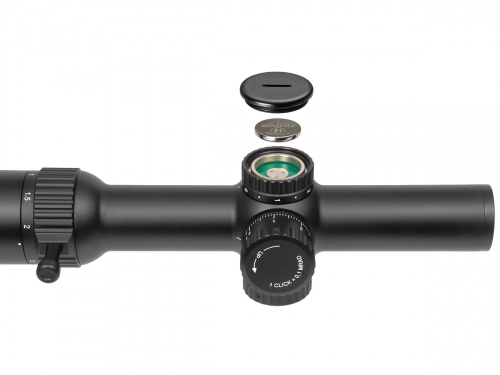 Прицел Gaut Obsidian 1-6x24, сетка 39, SFP, подсветка красная, 30мм, поправки 0.