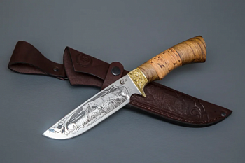 Нож Лорд, 65х13.,литье,бер.,гравировка