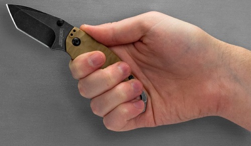 Нож K8750TTANBW Shuffle II -  складной, сталь 8Cr13MOV, коричневая рукоять