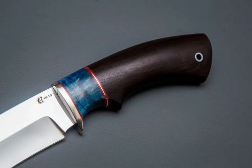 Нож Скиф, ст. VG-10,мельхиор,стаб.кар.бер.,черное дерево