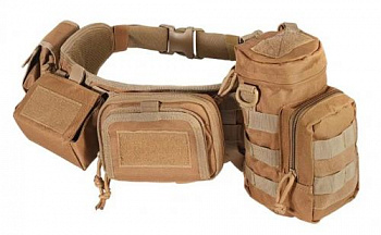 Тактический пояс с подсумками коричневый В29122022-13