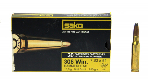 Патрон к.308Win 11,7гр Hammerhead SP Sako 1шт