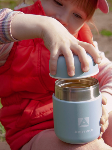 Термос-бочонок вакуумный для еды "Арктика"  411-280 (голубой)