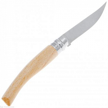 Нож филейный Opinel Effile Slim №08 VRI клинок 8см, нерж.сталь, падук