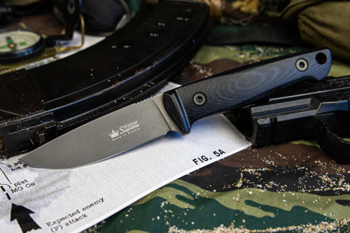 Нож SANTI D2 TW G10-BH LS (TacWash, G10 Black Handle, Leather Sheath) туристичес