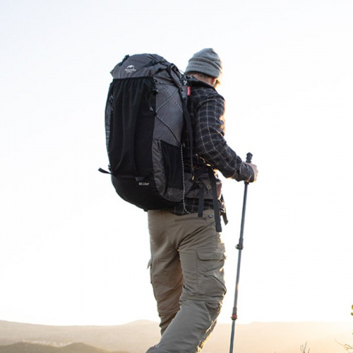 Рюкзак Naturehike NH19BP095 Rock 60L+5L черно-серый, 6927595746370