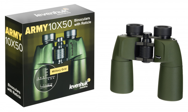 Бинокль Levenhuk Army 10x50 с сеткой Бинокль Levenhuk Army 10x50 с сеткой