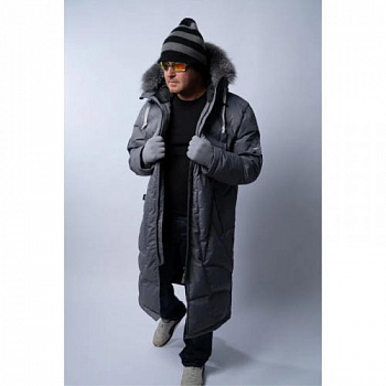 ПАЛЬТО ПУХОВОЕ PREMIUM СЕРЫЙ