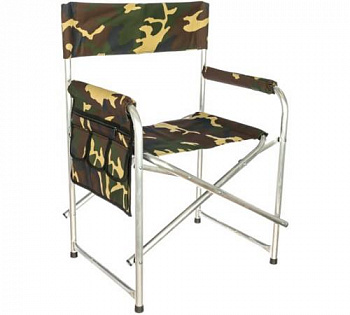 Кресло складное "СЛЕДОПЫТ" 595х450х800 мм, с карманом на подлокотнике, алюминий