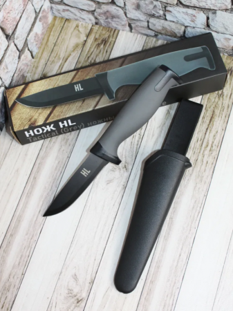 Нож HL Tactical Gray, клинок черный 9см