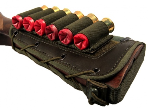 Патронташ на приклад на 6 патронов (12-16 кбр) "Лайт" / Олива /