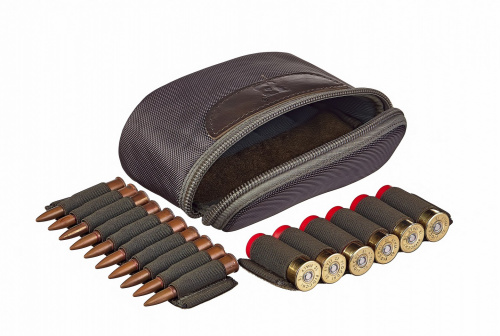 Патронташ открытый на 13 патронов c 2 навесными подсумкоми (12-16 кбр) "Лайт" /