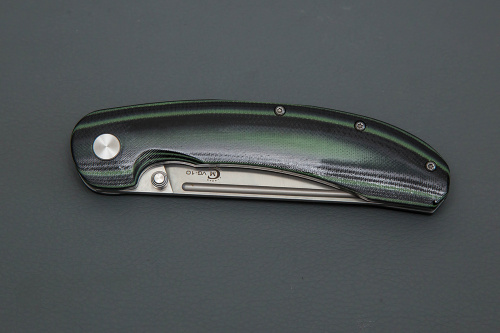 Нож Тунгус, складной ст.VG10, рук.G10 (черно-зеленая)