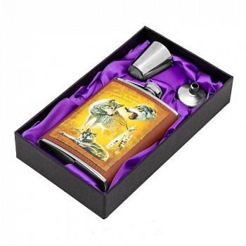 Набор Волки (фляжка 240 мл + стопка + воронка) (GT-TZ217) GT