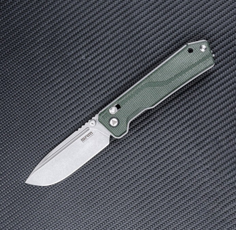 Нож SRM 7228B-MG сталь 14C28N рукоять Green Micarta