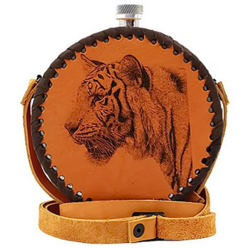 Фляга 0,5л. (круглая с ремнем)