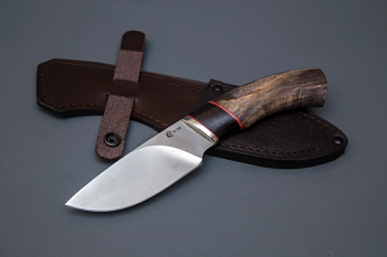 Нож "Разделочный" ст М390, мельхиор ,набор,рукоять из стабилизированной карельск