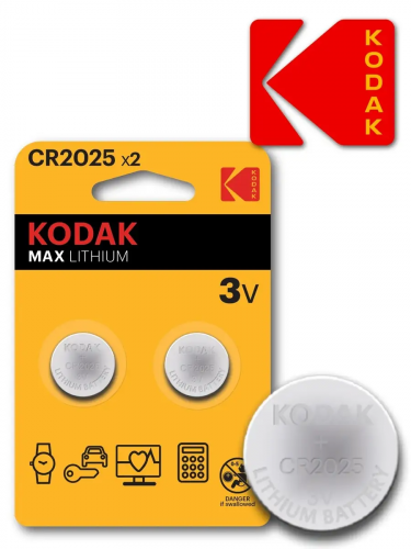 Батарейка литиевая CR 2025 Kodak 2xBL 3V Max