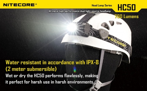 Фонарь HC50 Cree XM-L2 U2760 люмен 510 часов 98м 1*18650/2*RC123