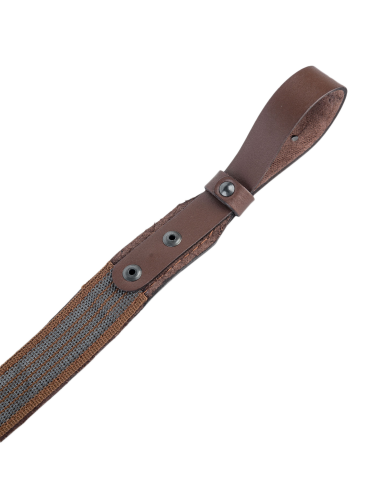 Ремень погонный с против. стропой с регулировкой / кожа / коричневый