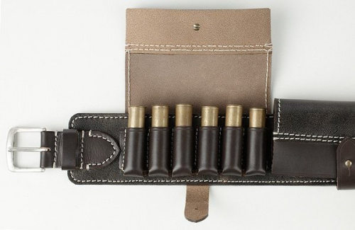 Патронташ закрытый на 24 патрона (12 кбр) "Western" / Коричневый /