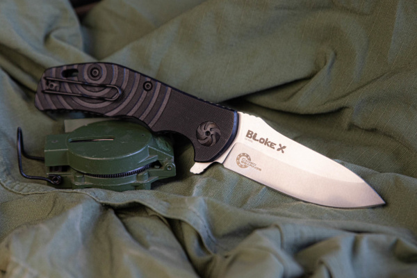 Нож складной Bloke-X D2 SW (Stonewash, G10)