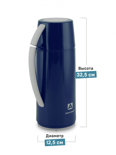 Термос "Арктика" 1010-1700-BL со стеклянной колбой синий