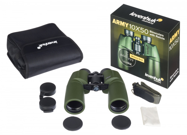 Бинокль Levenhuk Army 10x50 с сеткой Бинокль Levenhuk Army 10x50 с сеткой