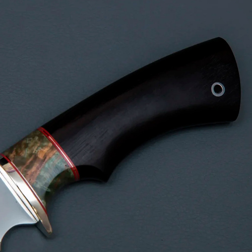 Нож Галеон, ст.N690,мельхиор,стаб.кар.бер.,черное дерево