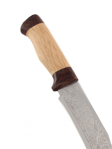 Нож разделочный "Урал" (ножны из кожи) позолота ЭИ-107