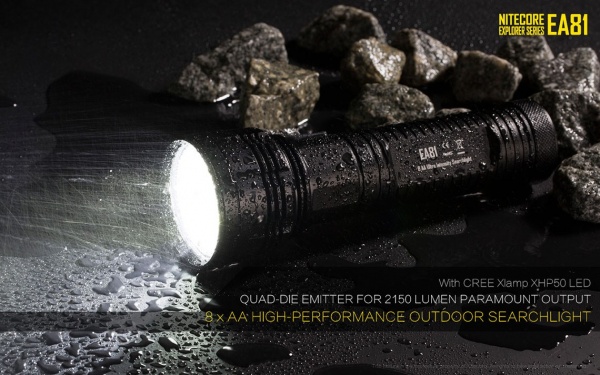 Фонарь EA81 Cree XHP502150 люмен 810часов 462м  8*АА