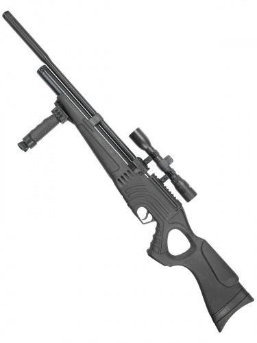 Винтовка пневм. Hatsan Flash 101 QE SET, кал.5,5, 3 Дж (насос, прицел 4х32, пульки, сошки, чехол)