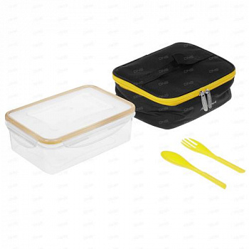 Ланч-сумка «Арктика» 2 л, арт. 020-2000-1 черная с контейнером и приборами