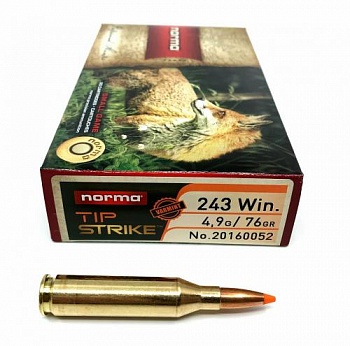 Патрон к.243Win 4,9гр TIPSTRIKE VARMINT Norma 1шт