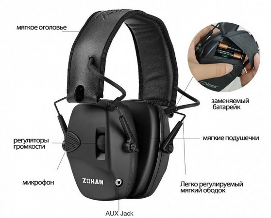 Активные наушники ZOHAN EM026, Black