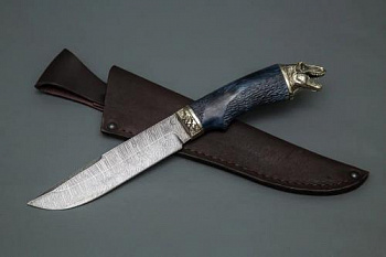 Нож Соболь, дам,литье рукоять из стабилизированной карельской березы