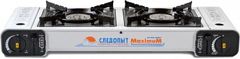 Плита наст. газовая "СЛЕДОПЫТ - MaximuM", двойная (с переходником)