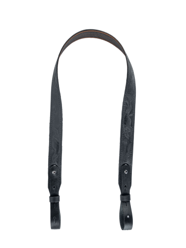 Ремень погонный с против. стропой с регулировкой / кожа / чёрный