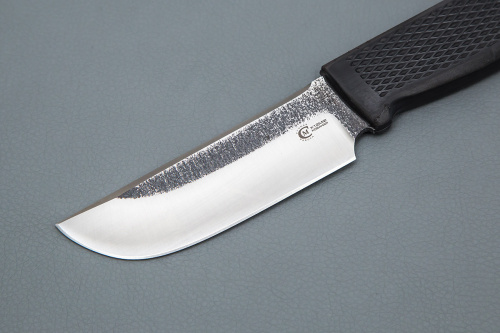 Нож Соболь 1, ст.Х12МФ, след ковки, рук. Elastron (черный)