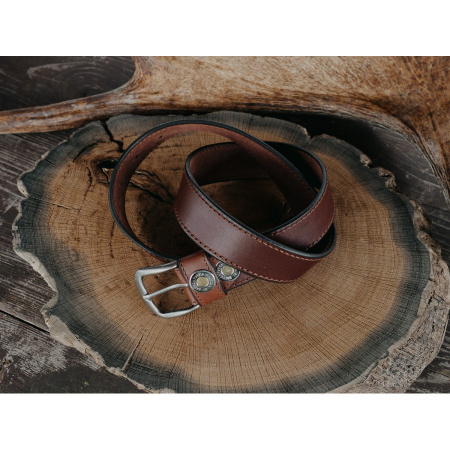 Поясной ремень (Коричневый, Без тиснения, 110 см)