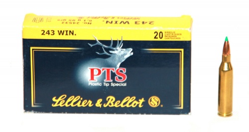 Патрон к.243Win 6,1гр PTS Hornady SP S&B 1уп/20шт