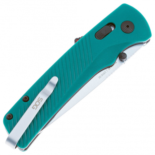 Нож SG_11-18-13-41 Flash AT Petrol -полуавтом, рук-ть зелен.GRN, клинок черн, D2