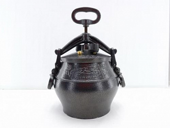 Афганский казан на 10 литров черный с боковыми ручками