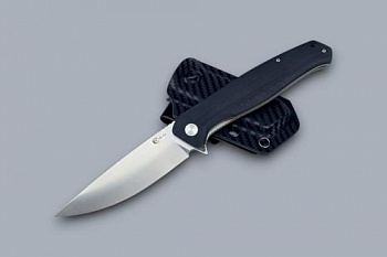 Нож Амур (техно), складной ст.VG-10, рук.G10 черный, спейс.желтый