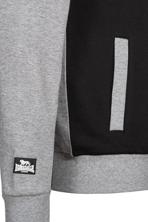 ТОЛСТОВКА С КАПЮШОНОМ LONSDALE FRANKFIELD, ЦВЕТ MARL GREY/BLACK