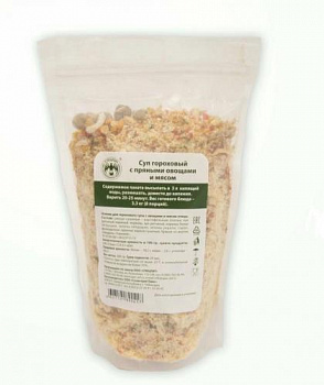 Суп гороховый с пряными овощами и мясом, 60г.